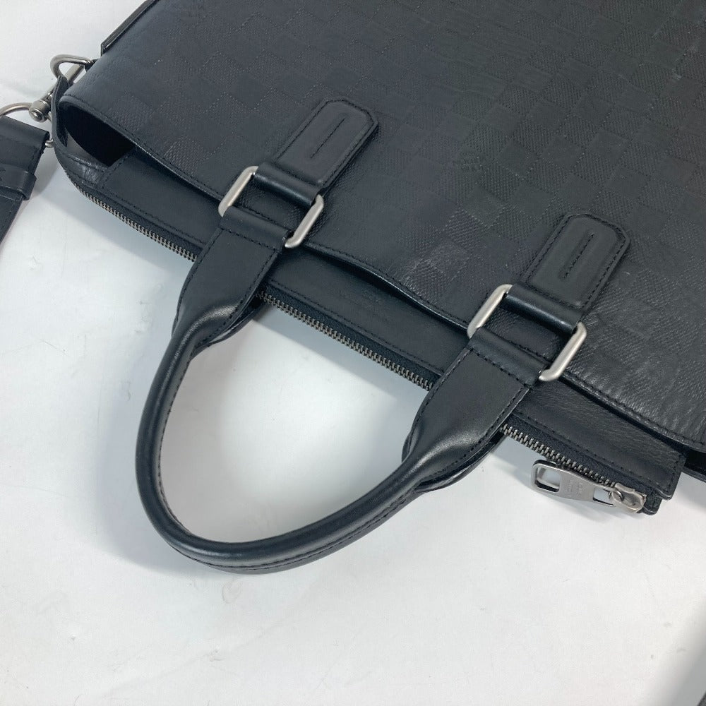 LOUIS VUITTON N41561 ダミエアンフィニ デイリー トート カバン ハンドバッグ ショルダーバッグ 2WAYバッグ ビジネスバッグ ダミエアンフィニレザー メンズ オニキス ブラック
