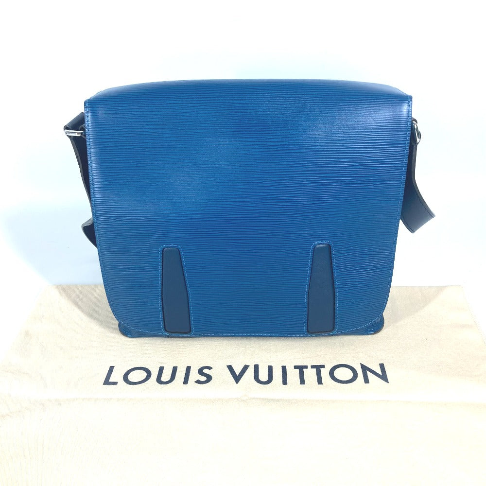 LOUIS VUITTON M53407 エピ ハリントンメッセンジャー 斜め掛け カバン フラップ ショルダーバッグ エピレザー メンズ ブルーアズール ブルー