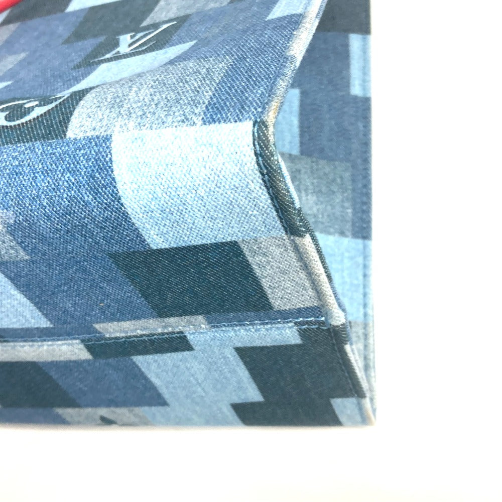 LOUIS VUITTON M44992 モノグラムデニム オンザゴーGM カバン 2WAYバッグ ショルダーバッグ 肩掛け トートバッグ デニム レディース ブルー
