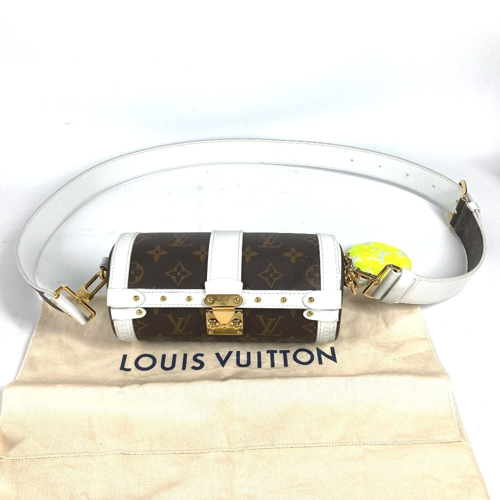 LOUIS VUITTON M81485 モノグラム パピヨン トランク カバン 斜め掛け チェーンバッグ 筒形 3WAY ショルダーバッグ モノグラムキャンバス レディース ブラウン