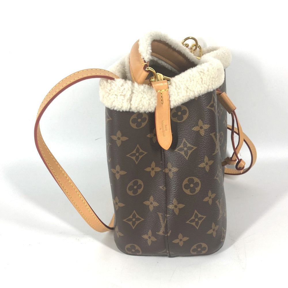LOUIS VUITTON M46319 モノグラム ネオノエBB 巾着バッグ 2WAYバッグ ハンドバッグ ファー 斜め掛け カバン ショルダーバッグ モノグラムキャンバス レディース ブラウン