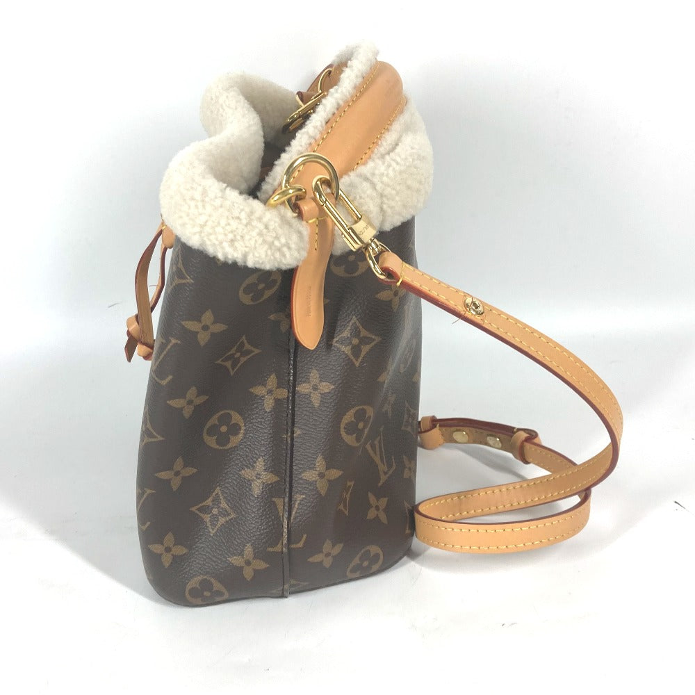 LOUIS VUITTON M46319 モノグラム ネオノエBB 巾着バッグ 2WAYバッグ ハンドバッグ ファー 斜め掛け カバン ショルダーバッグ モノグラムキャンバス レディース ブラウン