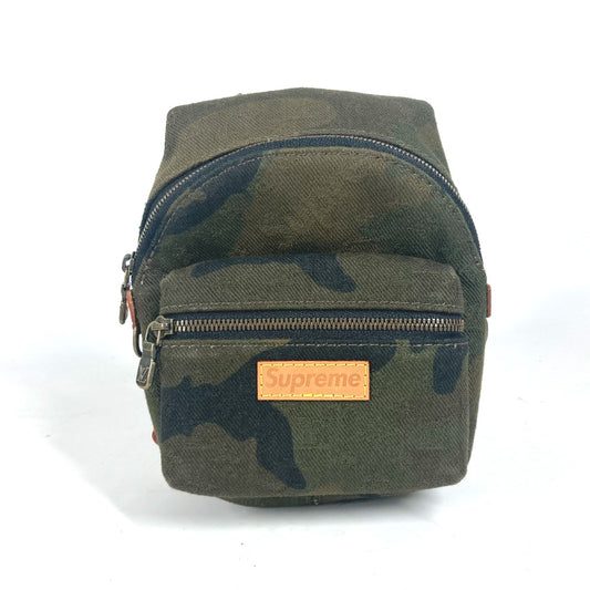 LOUIS VUITTON M44201 supreme シュプリーム コラボ アポロ バックパック ナノ バッグチャーム リュックサック カモフラ キーホルダー キャンバス ユニセックス グリーン