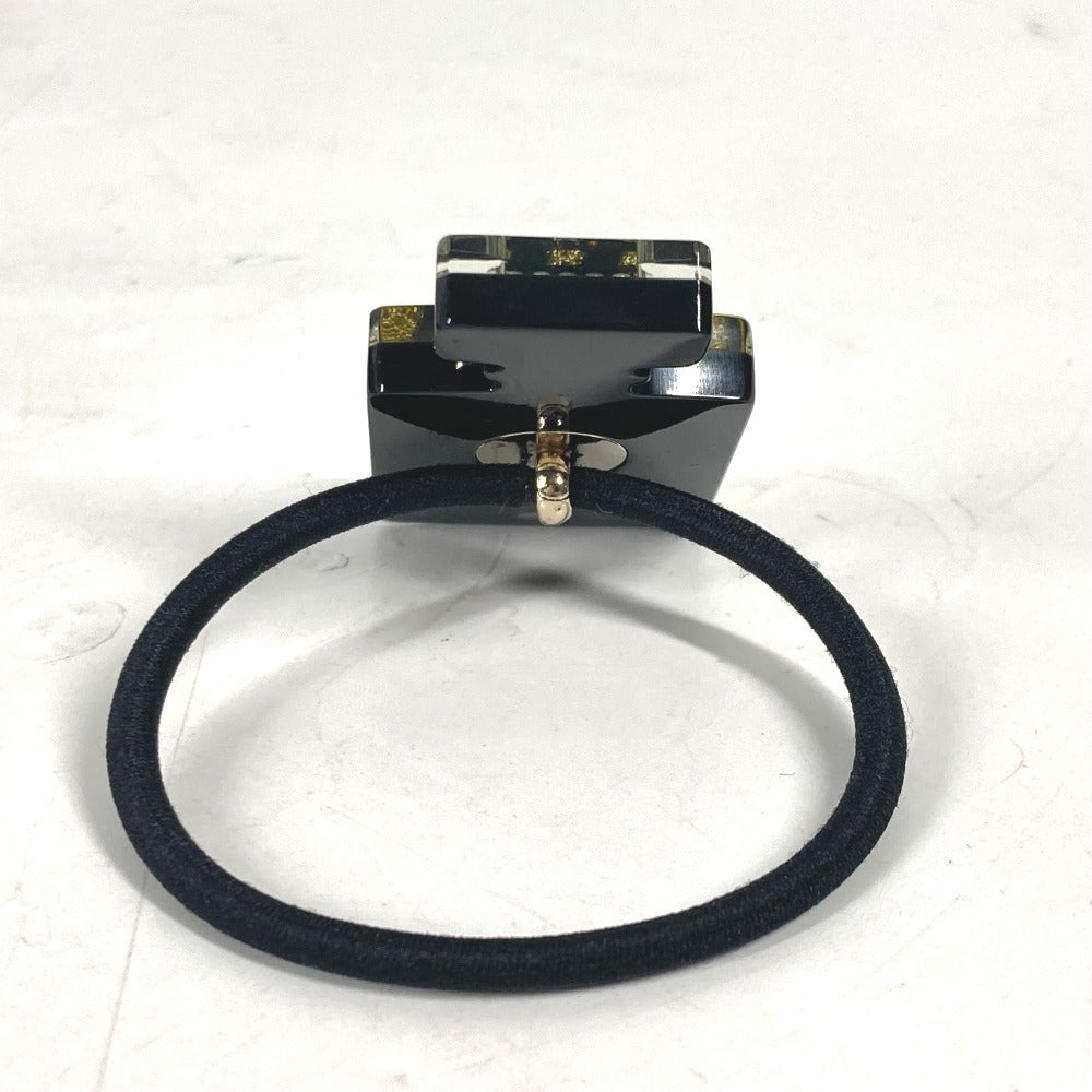 CHANEL 17A Logo perfume bottle design rhinestone glitter CC CC Mark Hair Accessories Hair rubber Plastic Black/Gold Used