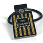 CHANEL 17A Logo perfume bottle design rhinestone glitter CC CC Mark Hair Accessories Hair rubber Plastic Black/Gold Used