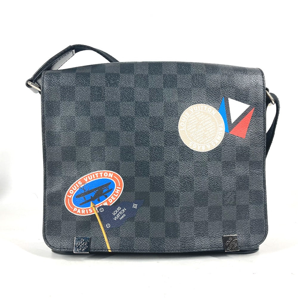 LOUIS VUITTON N41054 ダミエグラフィット ステッカーズ ディストリクトPM カバン 斜め掛け フラップ ショルダーバッグ ダミエグラフィットキャンバス ユニセックス ブラック