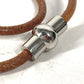 HERMES 2重ブレスレット アクセサリー チョーカー レザー ユニセックス ブラウン