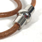 HERMES 2重ブレスレット アクセサリー チョーカー レザー ユニセックス ブラウン