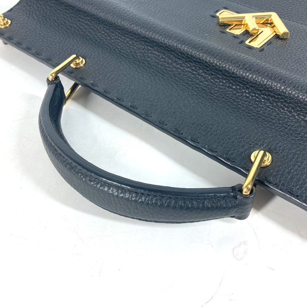 FENDI 7VA462 カバン ハンドバッグ トートバッグ ブリーフケース ダブルフェイス セレリア FFターンロック ラップトップバッグ ビジネスバッグ レザー ユニセックス ブラック