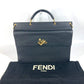 FENDI 7VA462 カバン ハンドバッグ トートバッグ ブリーフケース ダブルフェイス セレリア FFターンロック ラップトップバッグ ビジネスバッグ レザー ユニセックス ブラック