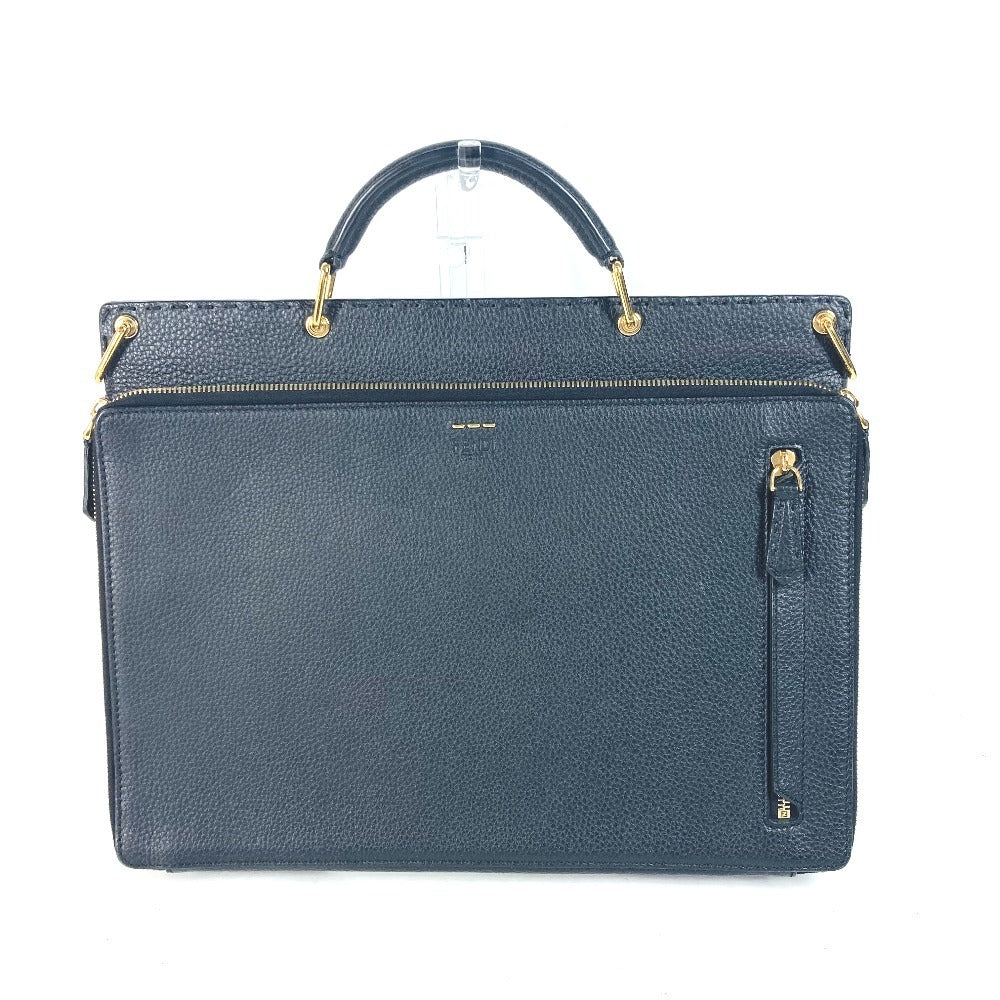 FENDI 7VA462 カバン ハンドバッグ トートバッグ ブリーフケース ダブルフェイス セレリア FFターンロック ラップトップバッグ ビジネスバッグ レザー ユニセックス ブラック
