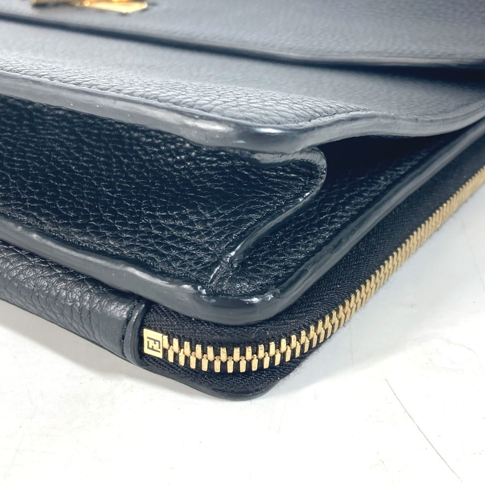 FENDI 7VA462 カバン ハンドバッグ トートバッグ ブリーフケース ダブルフェイス セレリア FFターンロック ラップトップバッグ ビジネスバッグ レザー ユニセックス ブラック