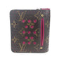 LOUIS VUITTON M95188 Monogram Perforated Compact Zip Wallet, Bi-fold Wallet, Monogram Canvas, Unisex, Fuchsia Pink