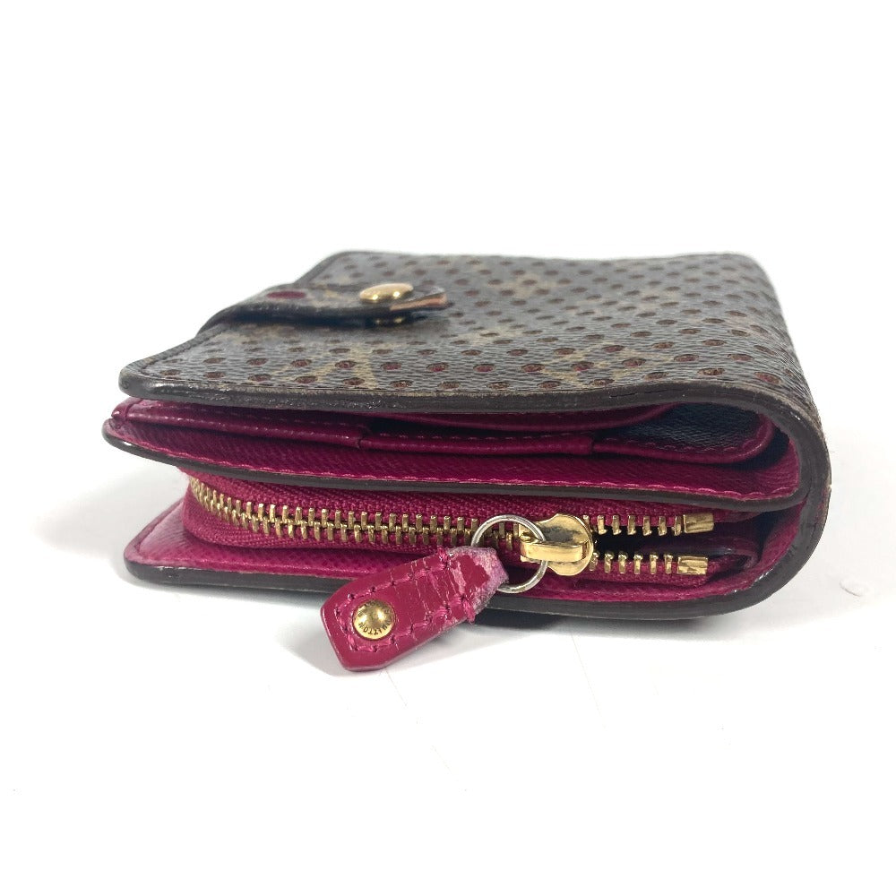 LOUIS VUITTON M95188 Monogram Perforated Compact Zip Wallet, Bi-fold Wallet, Monogram Canvas, Unisex, Fuchsia Pink