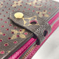 LOUIS VUITTON M95188 Monogram Perforated Compact Zip Wallet, Bi-fold Wallet, Monogram Canvas, Unisex, Fuchsia Pink