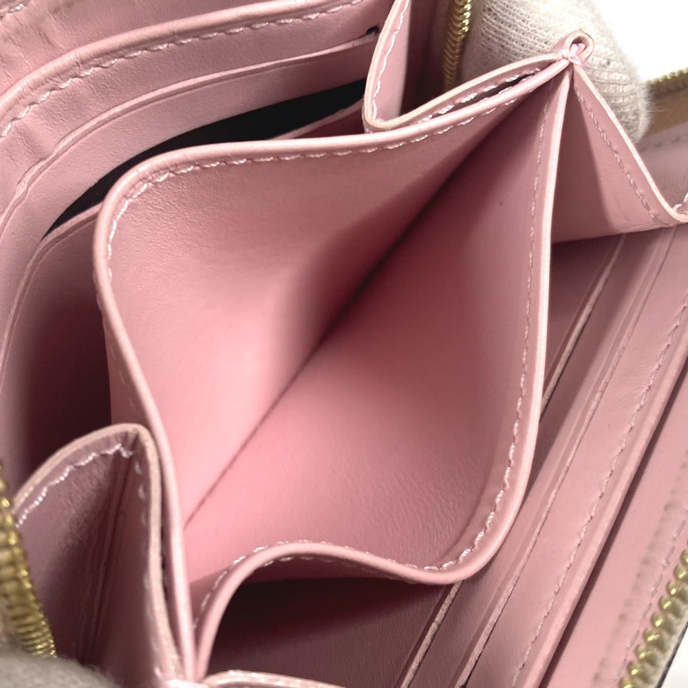 LOUIS VUITTON M58066 MonogramVernisRayures zip-around coin purse Wallet Coin Compartment Stripe coin purse MonogramVernis Beige/pink Used