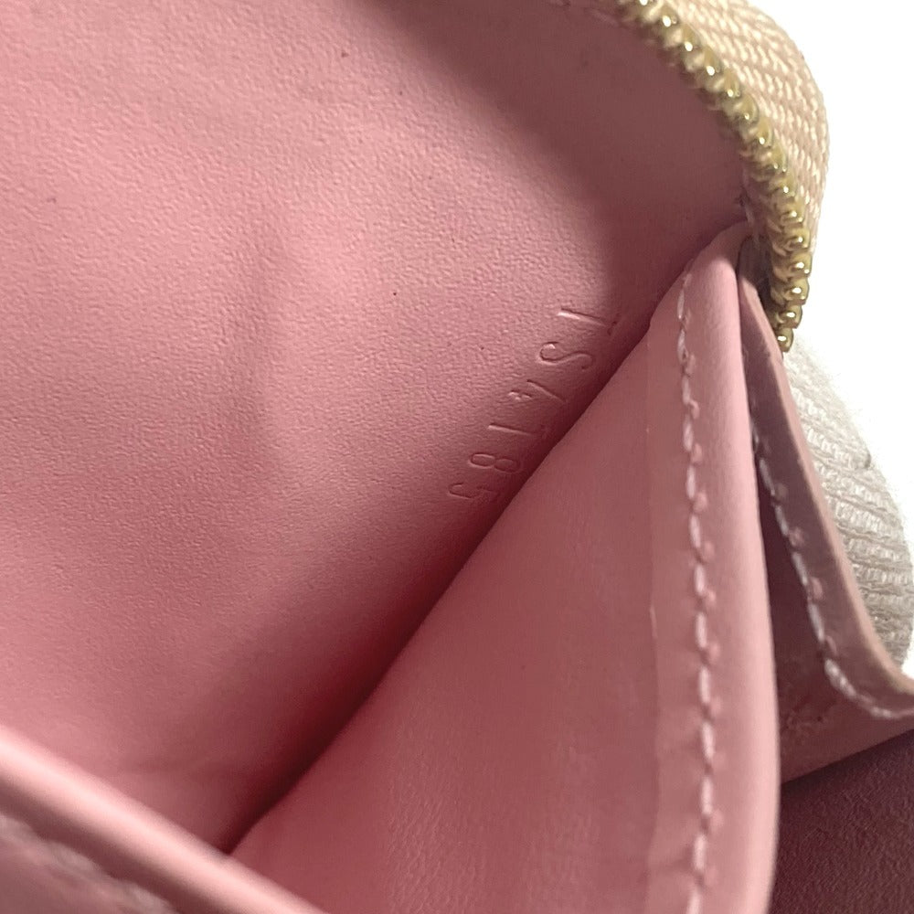LOUIS VUITTON M58066 MonogramVernisRayures zip-around coin purse Wallet Coin Compartment Stripe coin purse MonogramVernis Beige/pink Used
