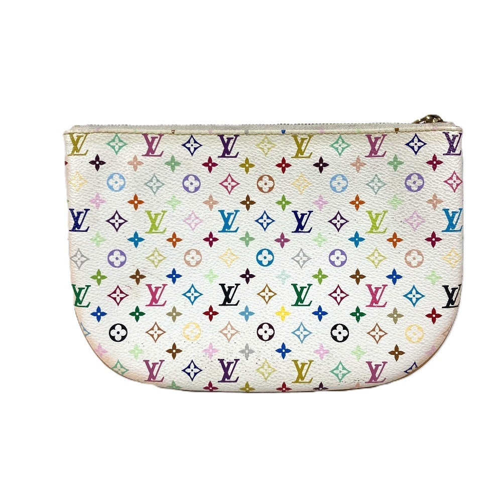 LOUIS VUITTON M60027 モノグラムマルチカラー ポシェットGM クラッチバッグ マルチポーチ 村上隆 ポーチ モノグラムマルチカラーキャンバス レディース ブロン ホワイト
