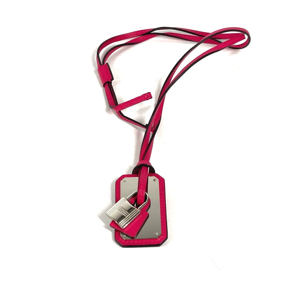 HERMES O'Kelly GM Accessory Long Necklace in Swift Leather, Women's, Rose Mexico Pink