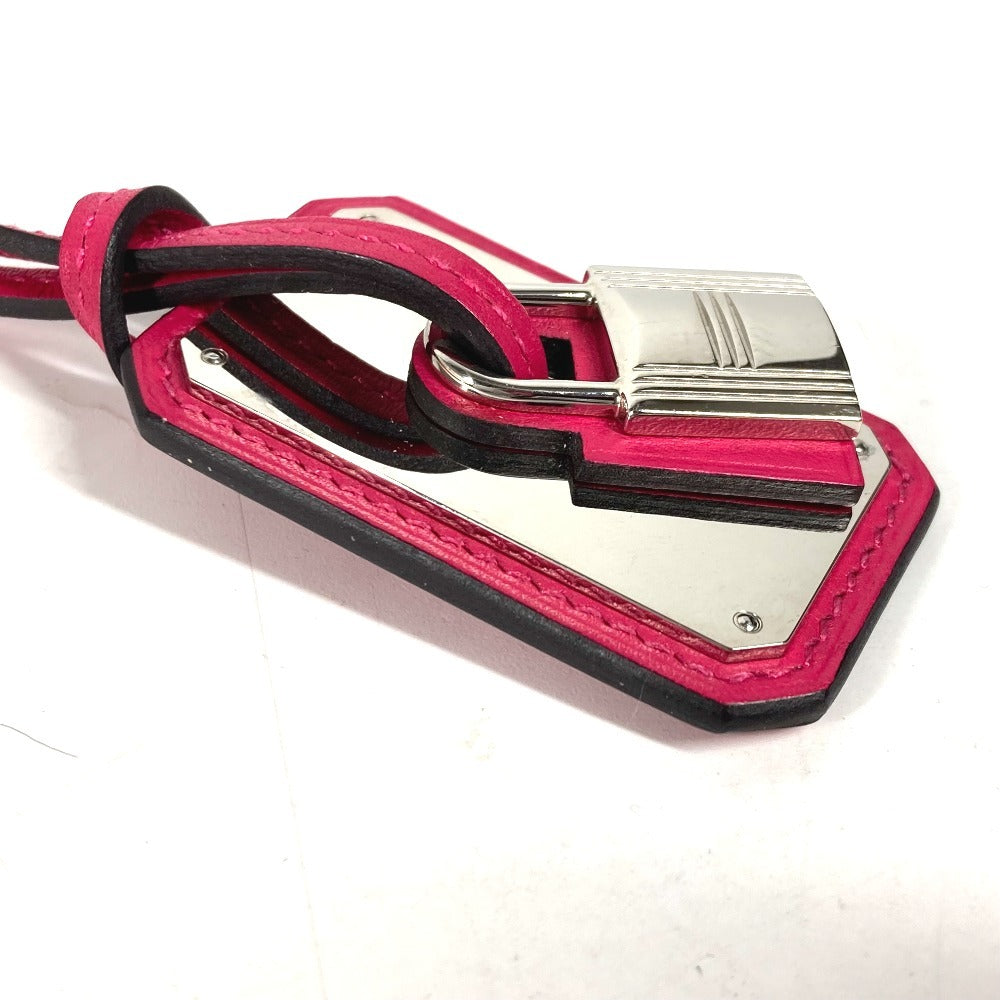 HERMES O'Kelly GM Accessory Long Necklace in Swift Leather, Women's, Rose Mexico Pink