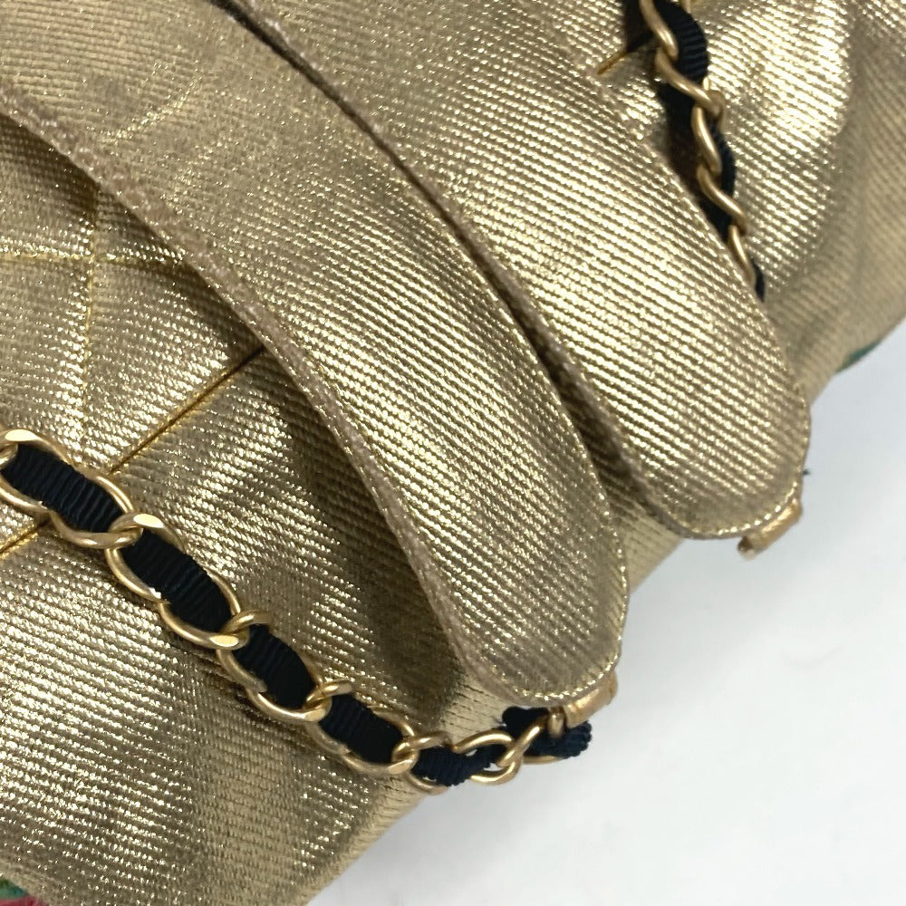 CHANEL AS0867 Coco Mark CC Logo Graffiti Backpack Leather/Canvas Unisex Gold