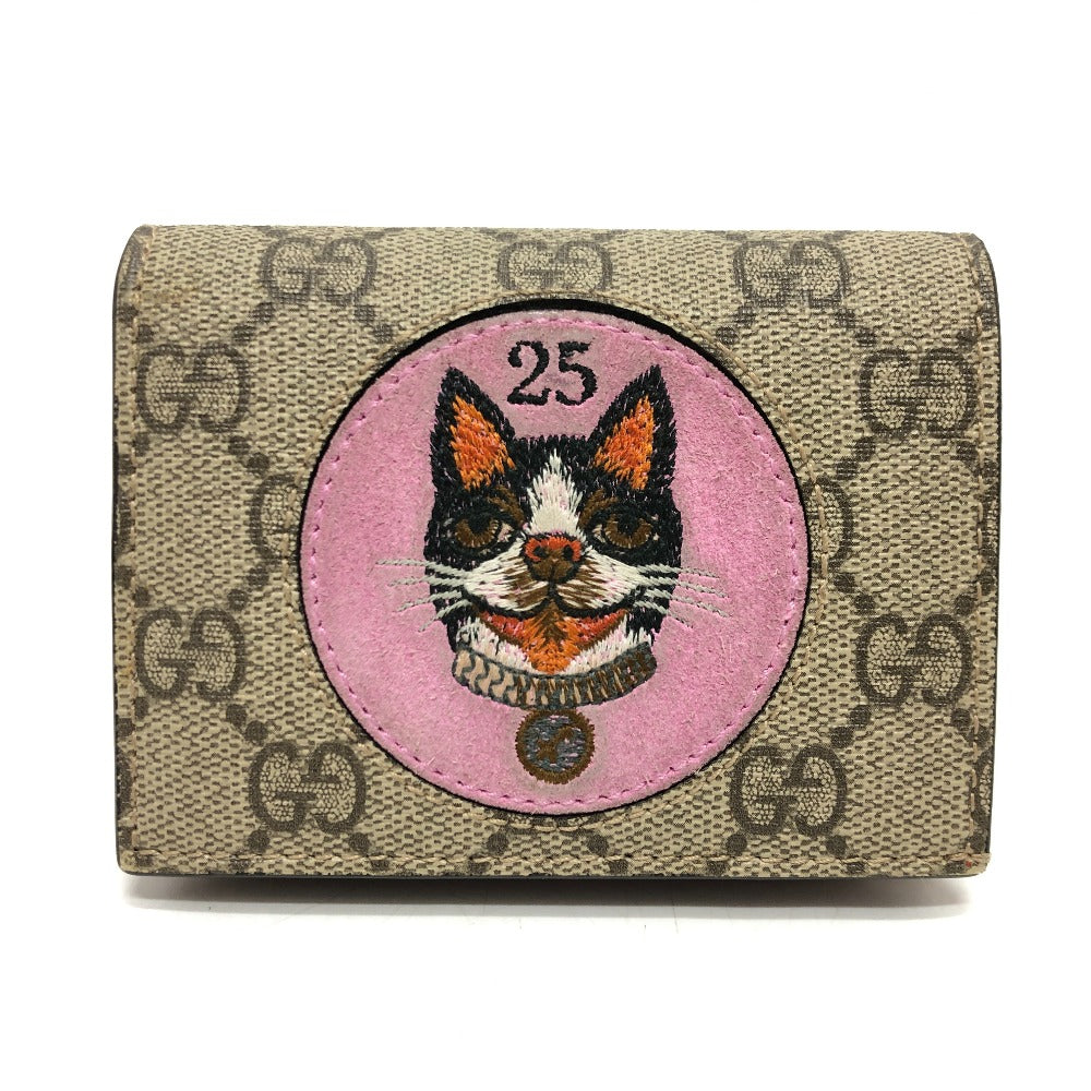 GUCCI 506277 GGスプリーム ボスコ BOSCO 財布 ウォレット コンパクト財布 2つ折り財布 GGスプリームキャンバス レディース ベージュ
