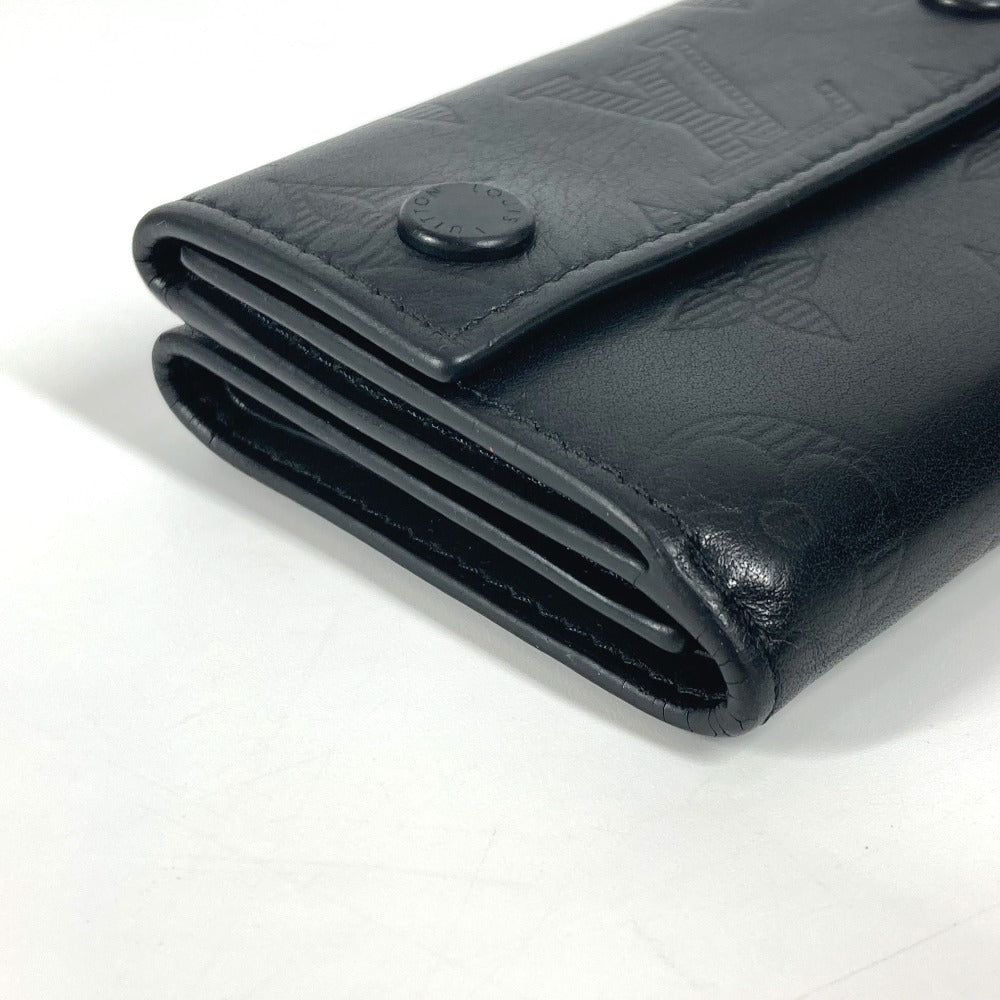LOUIS VUITTON M67631 Monogram shadow Discovery Compact wallet Trifold wallet Monogram shadow leather Noir Black Used