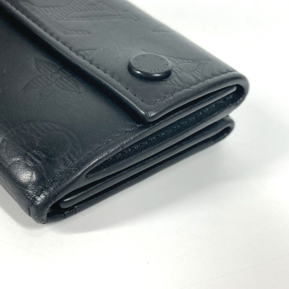 LOUIS VUITTON M67631 Monogram shadow Discovery Compact wallet Trifold wallet Monogram shadow leather Noir Black Used