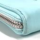 Chrome Hearts Rec Zip 3 Ptch Cemetery Cross Patch Round Zipper Long Wallet, Unisex, Light Blue Leather