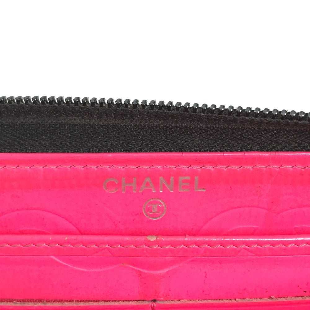 CHANEL A50078 カンボンライン CC ココマーク ロングウォレット ラウンドファスナー 長財布 レザー レディース ブラック