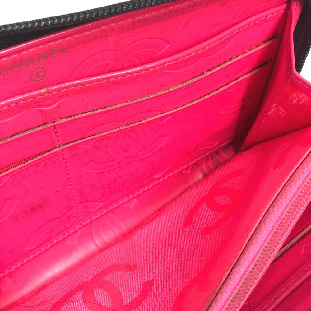 CHANEL A50078 カンボンライン CC ココマーク ロングウォレット ラウンドファスナー 長財布 レザー レディース ブラック