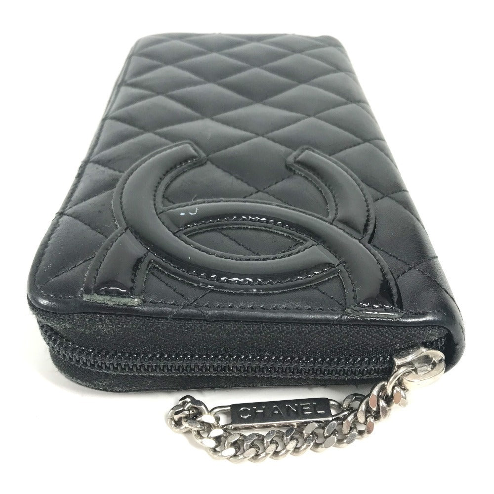 CHANEL A50078 カンボンライン CC ココマーク ロングウォレット ラウンドファスナー 長財布 レザー レディース ブラック