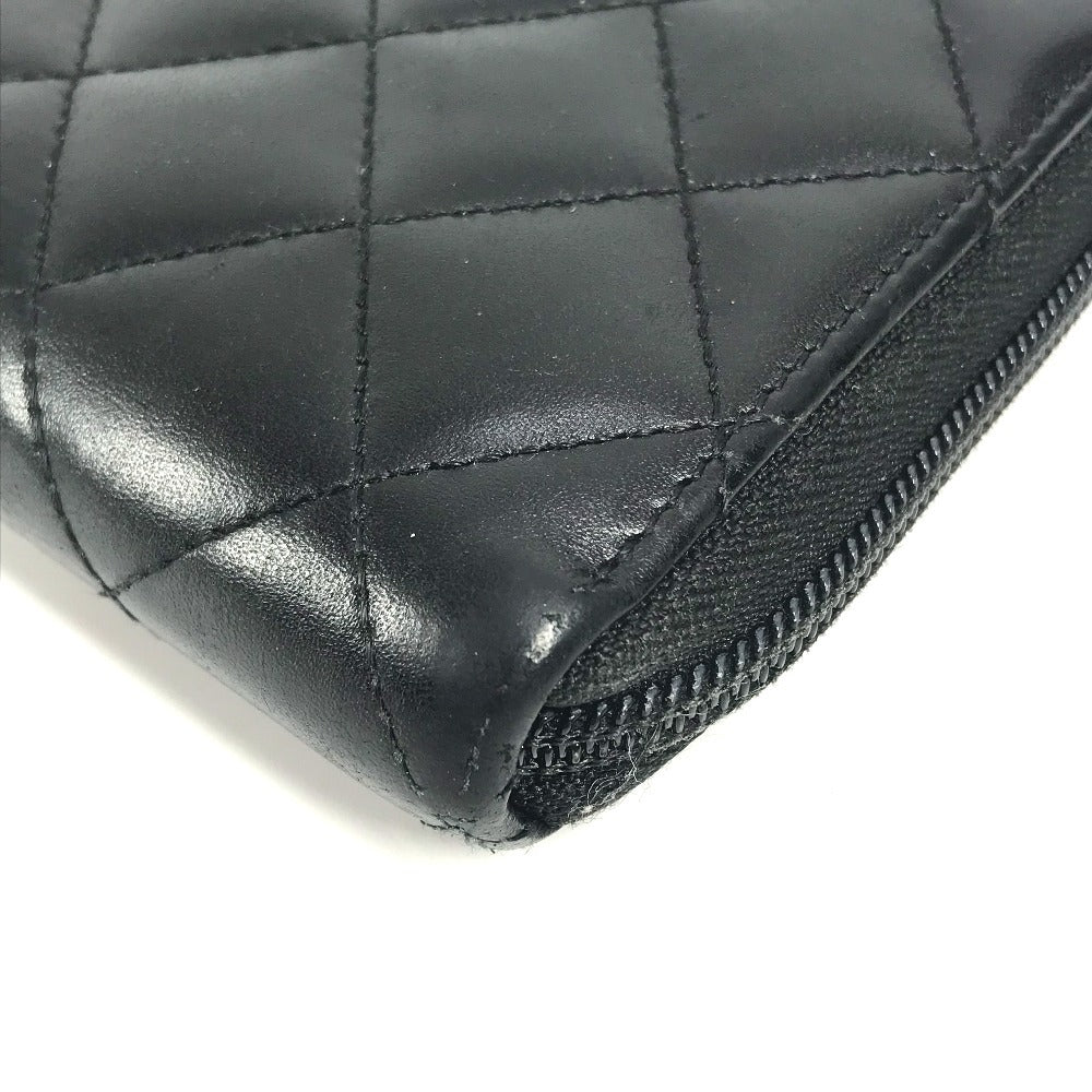 CHANEL A50078 カンボンライン CC ココマーク ロングウォレット ラウンドファスナー 長財布 レザー レディース ブラック
