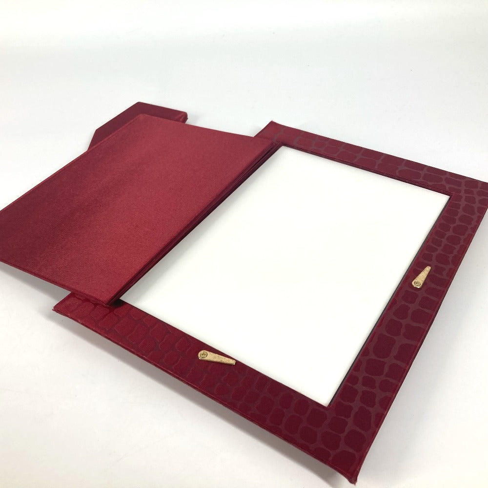 CARTIER ロゴ 写真立て フォトスタンド インテリア フォトフレーム サテン ユニセックス レッド