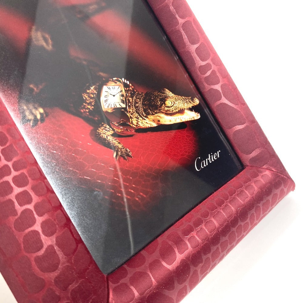 CARTIER ロゴ 写真立て フォトスタンド インテリア フォトフレーム サテン ユニセックス レッド