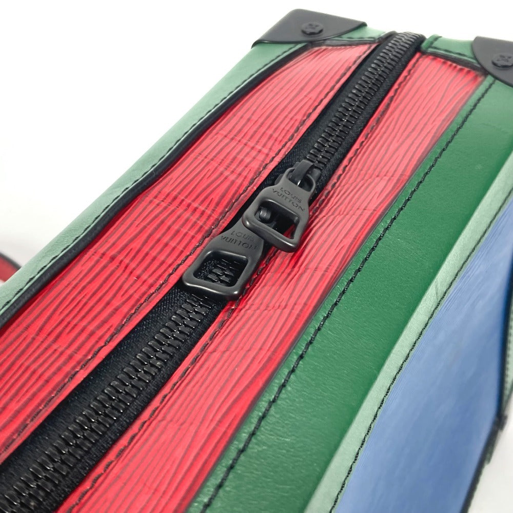 LOUIS VUITTON M55568 Epi Tricolor Soft Trunk Bag, Crossbody Pochette, Box Bag, Shoulder Bag, Epi Leather, Unisex, Blue and Green