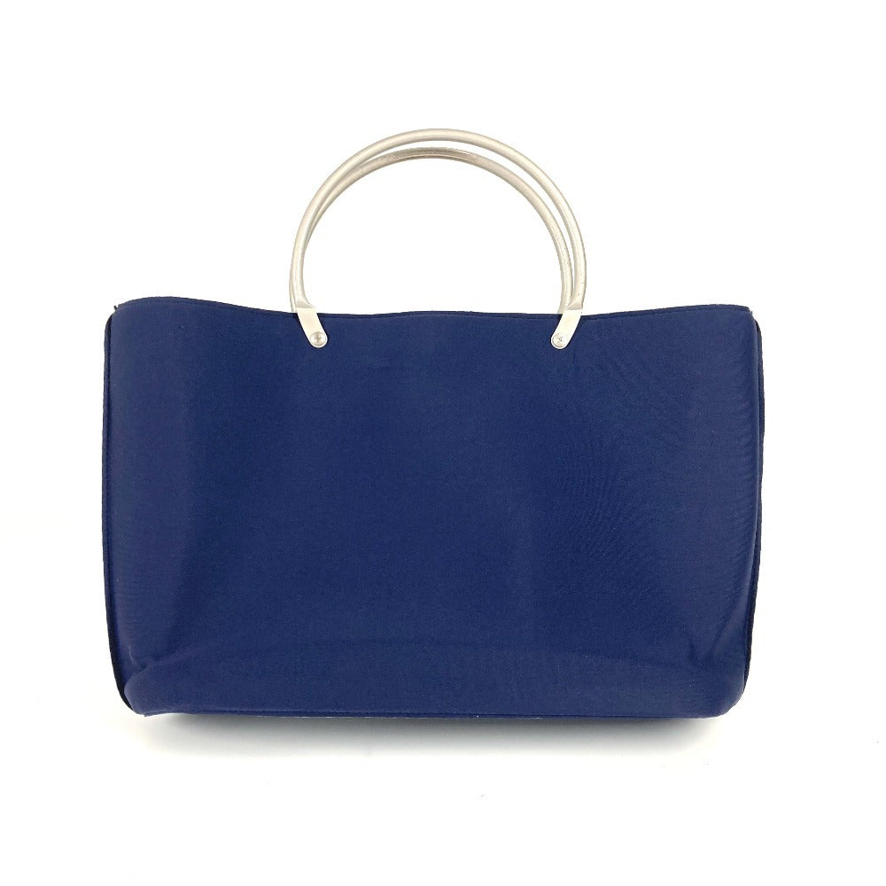CHANEL Metal Handle Tote Bag Handbag Polyamide Women's Navy