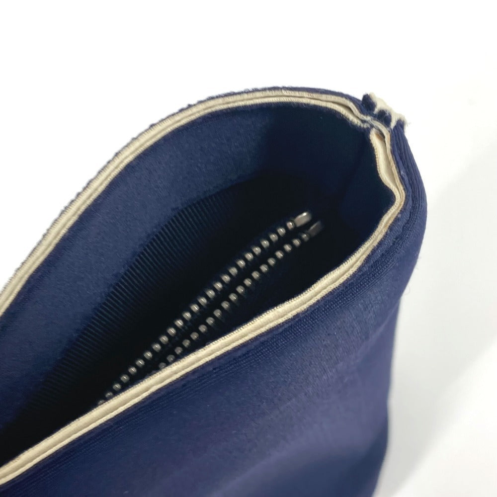 CHANEL Metal Handle Tote Bag Handbag Polyamide Women's Navy