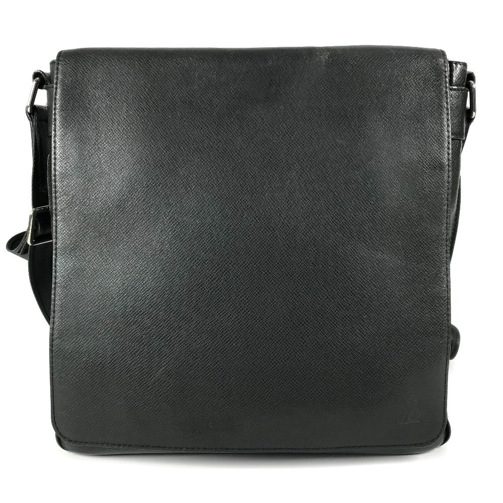 LOUIS VUITTON M32702 Taiga Milo Crossbody Flap Messenger Bag Shoulder Bag in Taiga Leather, Unisex, Ardoise Black