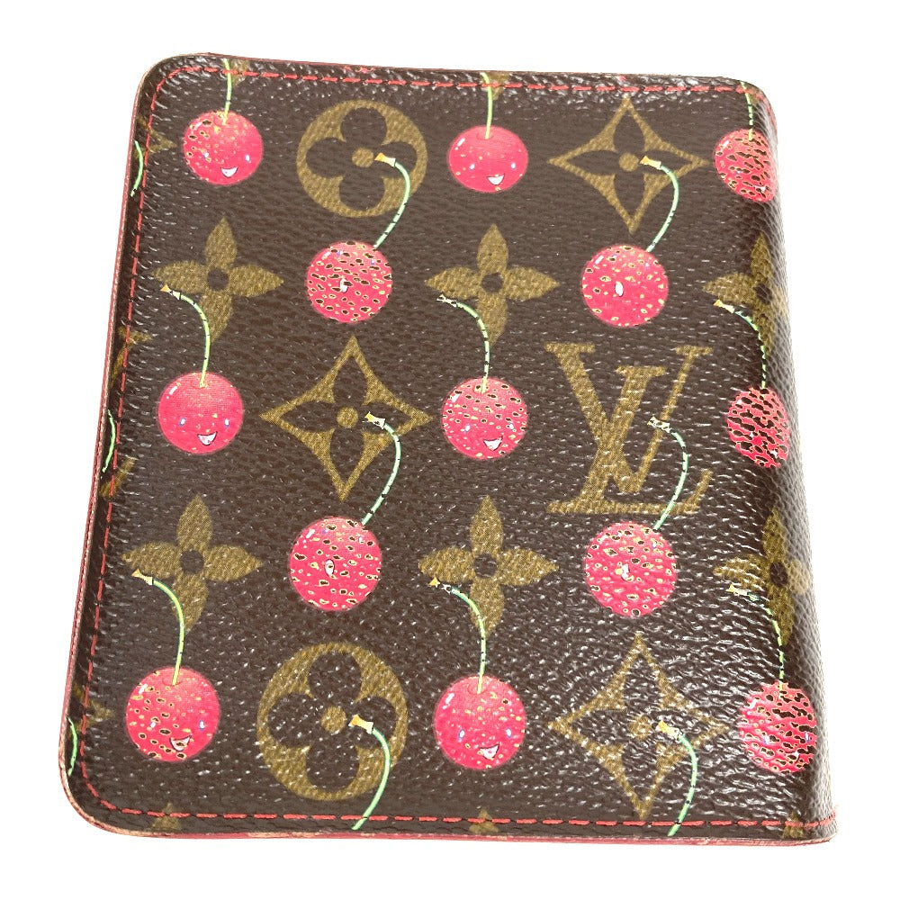 LOUIS VUITTON M95005 モノグラムチェリー 村上隆 コンパクトジップ コンパクトウォレット 2つ折り財布 モノグラムキャンバス ユニセックス ブラウン