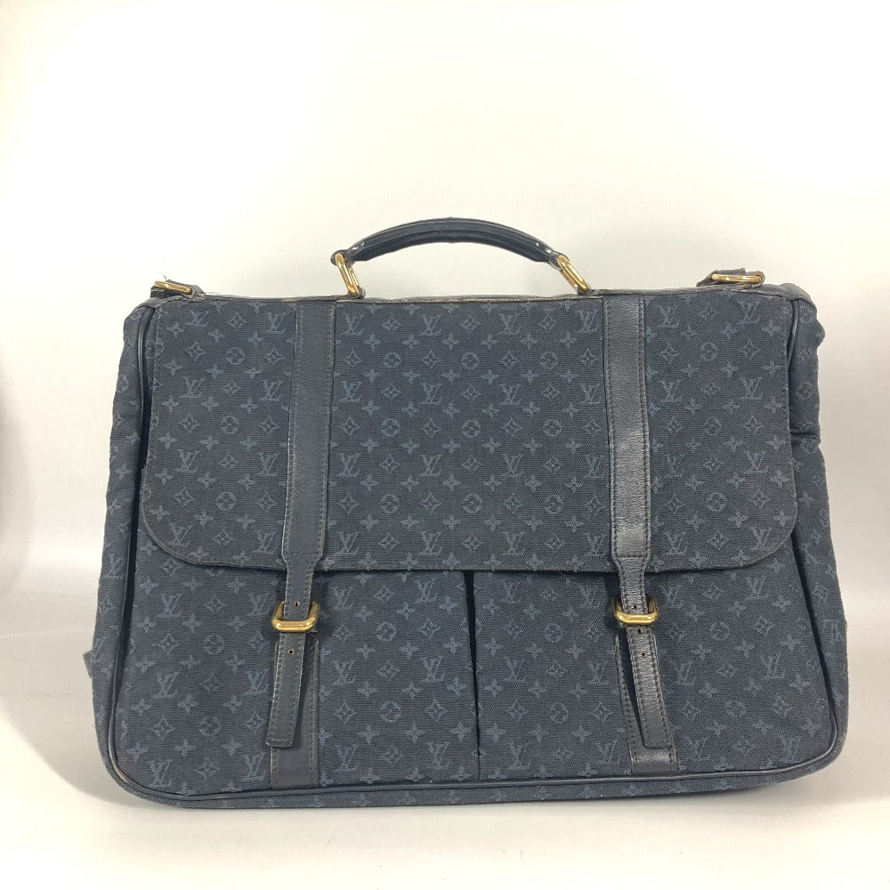 LOUIS VUITTON M42311 Monogram Mini Denise Boston Bag, 2-Way Bag, Crossbody Handbag, Shoulder Bag, Monogram Mini Canvas, Women's, Navy