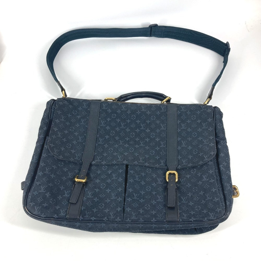 LOUIS VUITTON M42311 Monogram Mini Denise Boston Bag, 2-Way Bag, Crossbody Handbag, Shoulder Bag, Monogram Mini Canvas, Women's, Navy