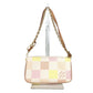 LOUIS VUITTON N40642 ダミエリシャス ポシェット・アクセソワール カバン 斜め掛け 2WAYバッグ ポシェット ショルダーバッグ ダミエキャンバス レディース ピーチ ピンク ピンク