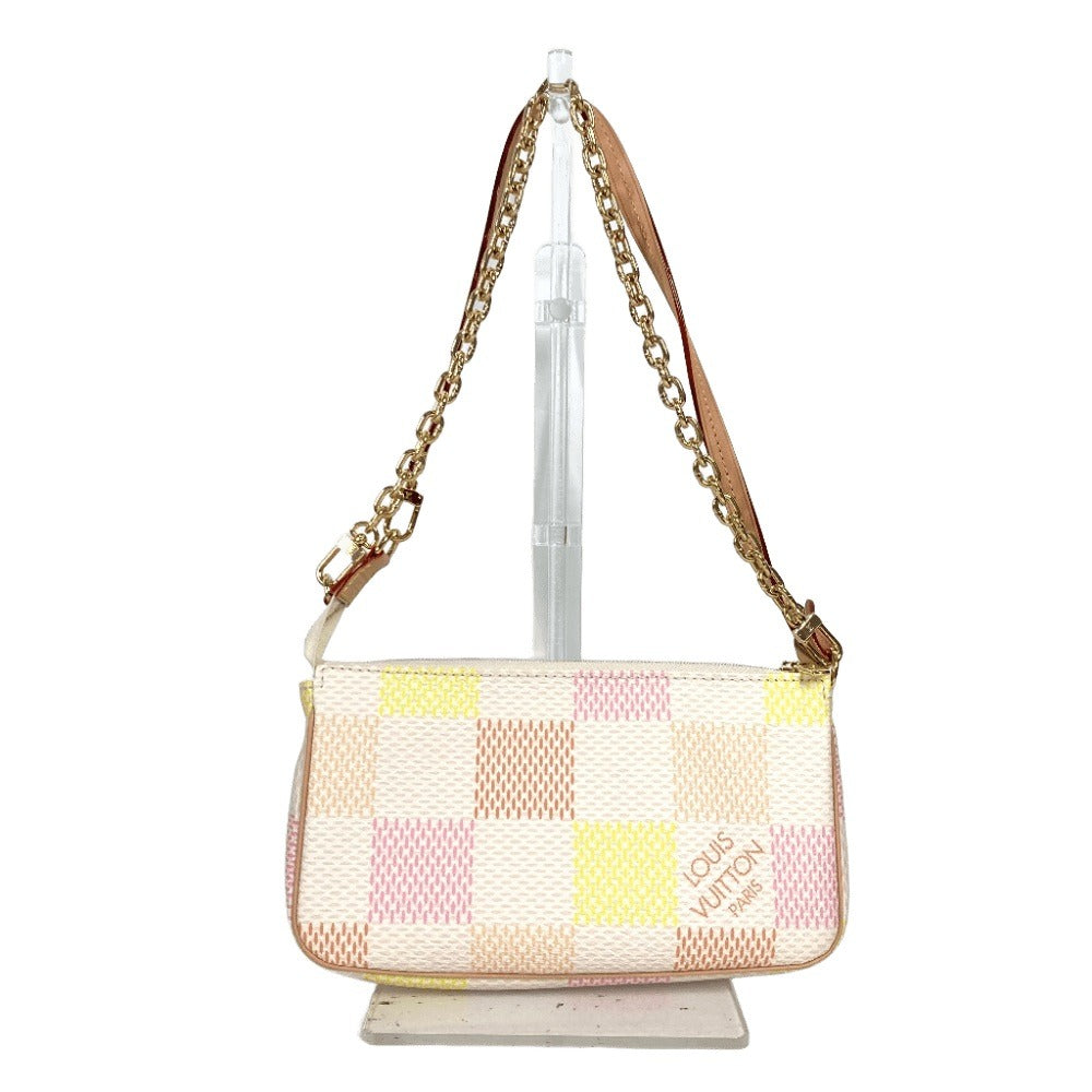 LOUIS VUITTON N40642 ダミエリシャス ポシェット・アクセソワール カバン 斜め掛け 2WAYバッグ ポシェット ショルダーバッグ ダミエキャンバス レディース ピーチ ピンク ピンク