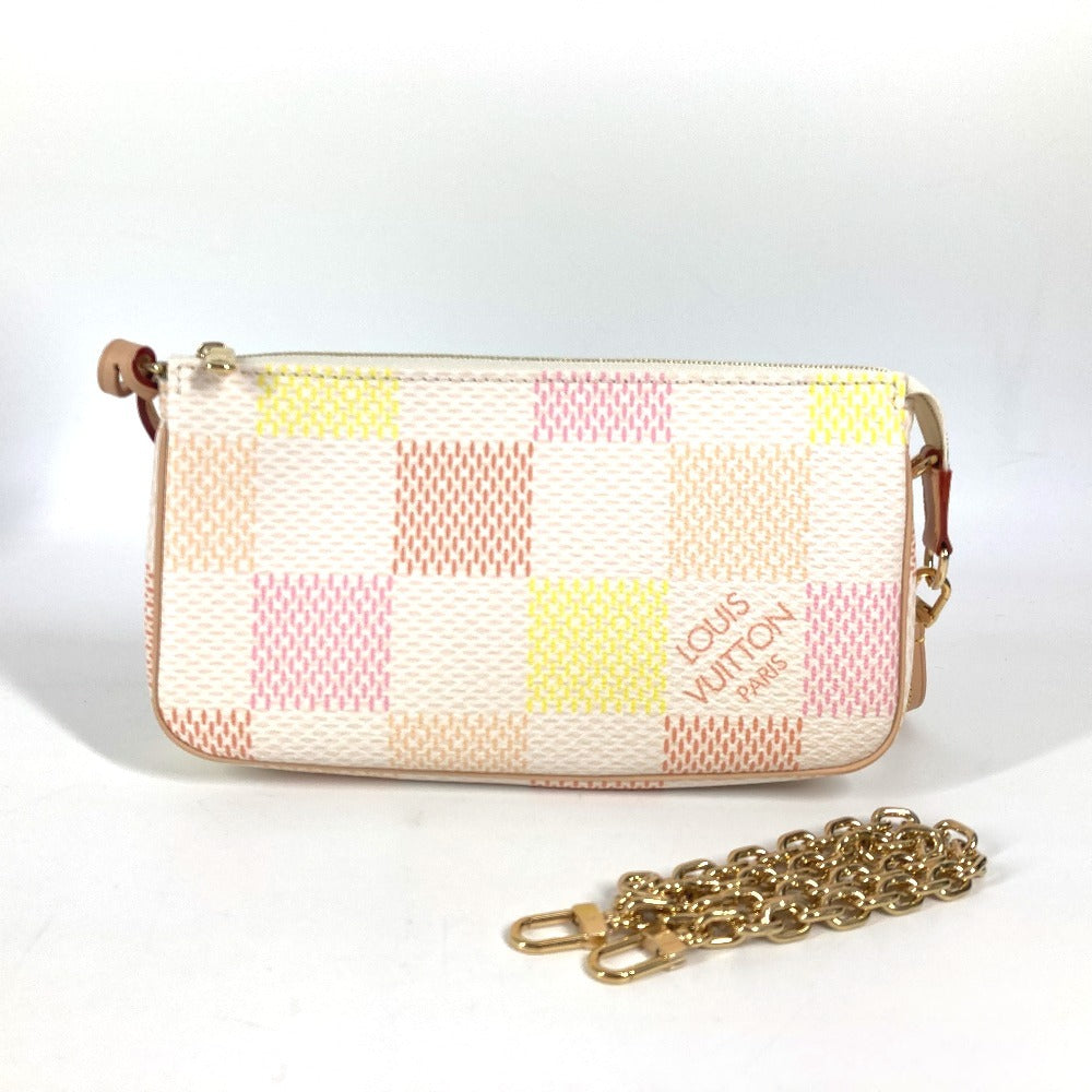 LOUIS VUITTON N40642 ダミエリシャス ポシェット・アクセソワール カバン 斜め掛け 2WAYバッグ ポシェット ショルダーバッグ ダミエキャンバス レディース ピーチ ピンク ピンク