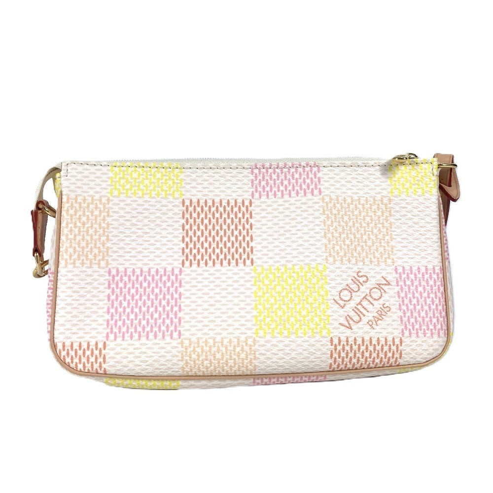 LOUIS VUITTON N40642 ダミエリシャス ポシェット・アクセソワール カバン 斜め掛け 2WAYバッグ ポシェット ショルダーバッグ ダミエキャンバス レディース ピーチ ピンク ピンク