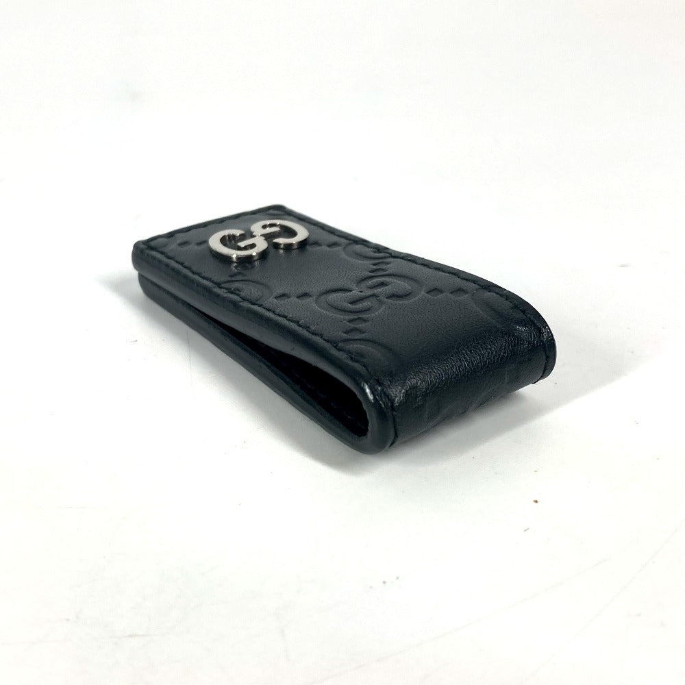 GUCCI 522867　 GG グッチシマ 財布 マネークリップ シマレザー ユニセックス ブラック