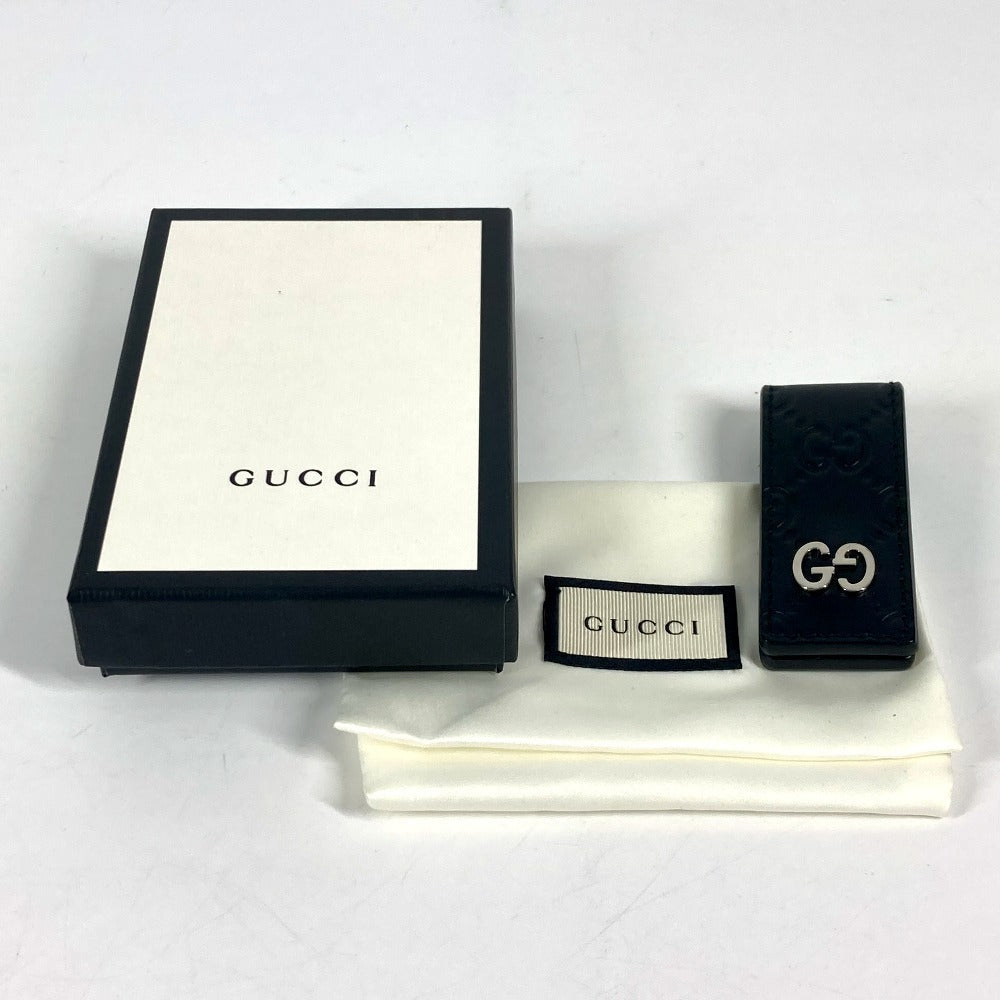 GUCCI 522867　 GG グッチシマ 財布 マネークリップ シマレザー ユニセックス ブラック