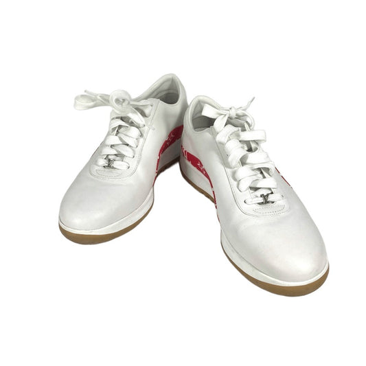 LOUIS VUITTON 1A3EQ5 Monogram Louis Vuitton x Supreme Men's Leather Sports Shoes Sneakers in White