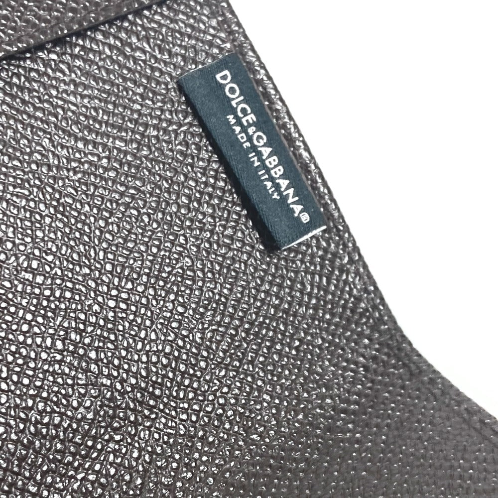 DOLCE&GABBANA ロゴ 2つ折り パスポートカバー ステーショナリー パスポートケース レザー ユニセックス ブラウン